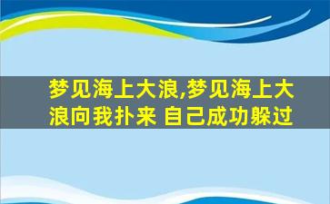 梦见海上大浪,梦见海上大浪向我扑来 自己成功躲过